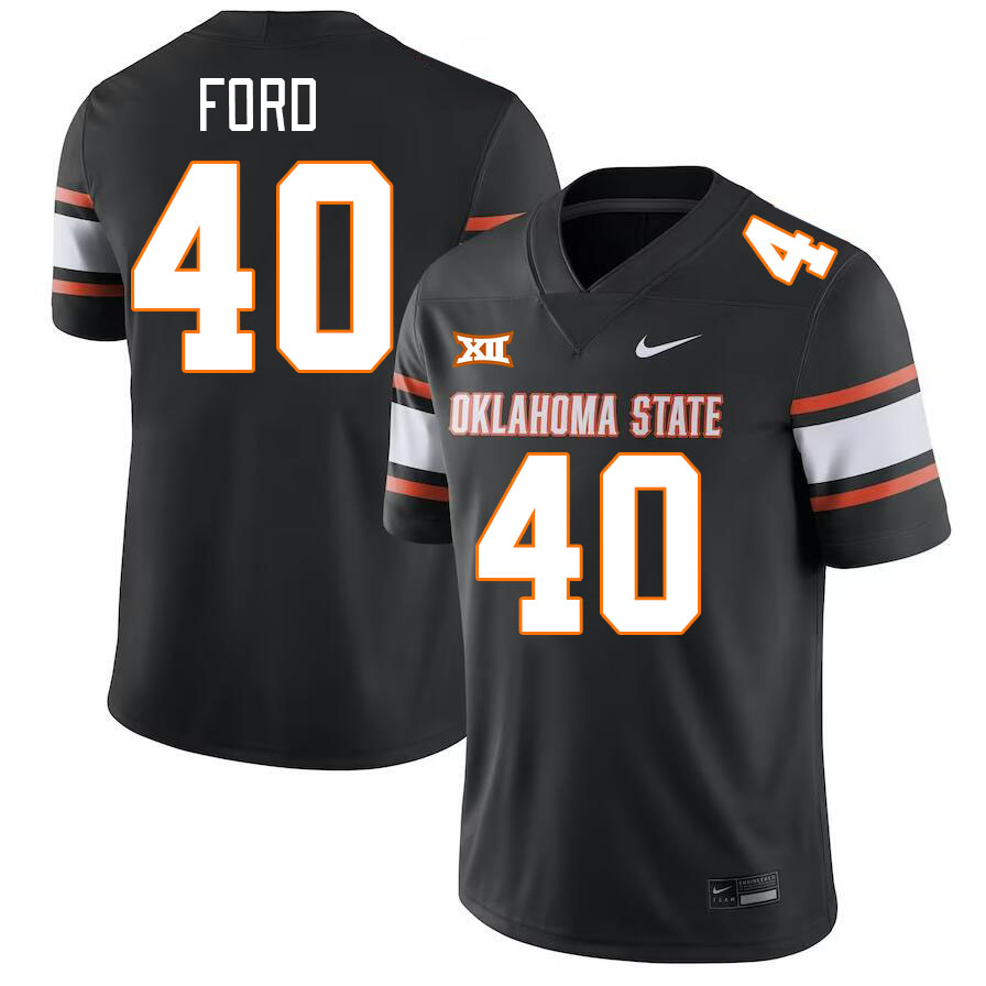 Men #40 Josh Ford Oklahoma State Cowboys College Football Jerseys Stitched-Black